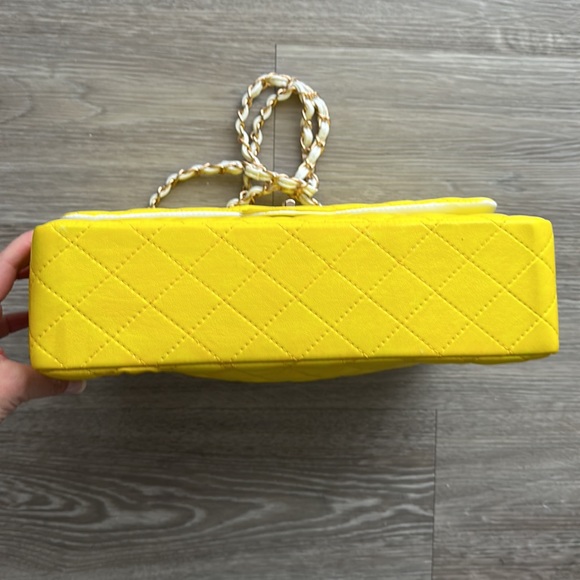 Yellow quilted leather bag - Picture 5 of 12